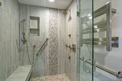 Stone Accent Wall in Shower Area
